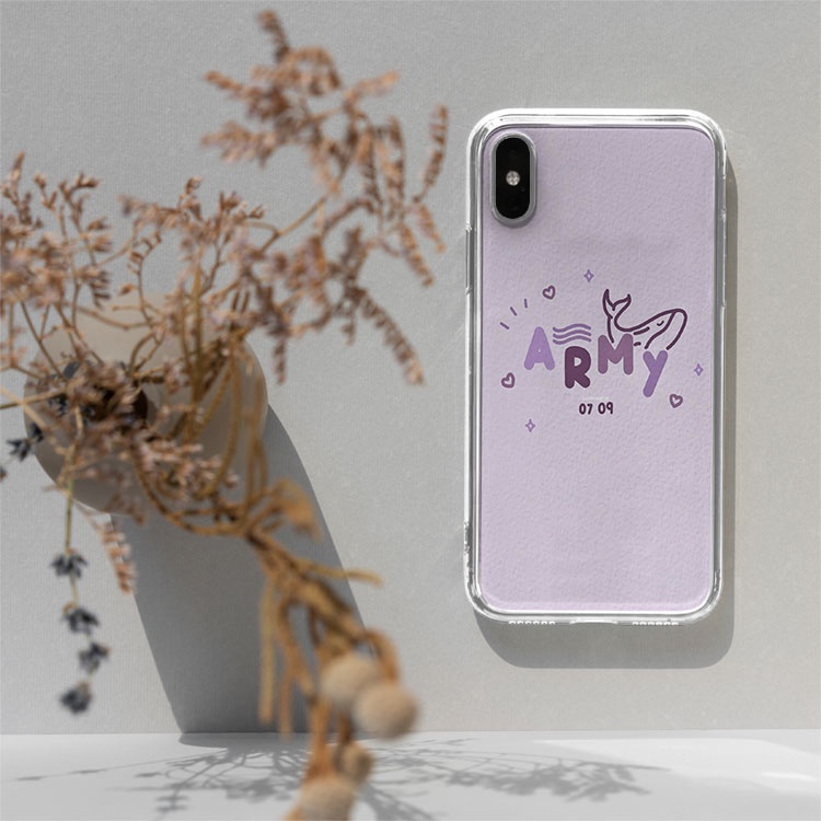 Ốp điện thoại BTS ARMY cho iPhone 8 Plus 7Plus X XR Xs Max 6 6s Plus 11 Pro Max BLUBTS0774