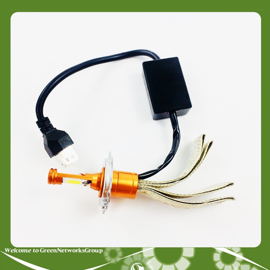 Đèn pha led râu tản nhiệt chân H4 Soulin siêu sáng GreenNetworks