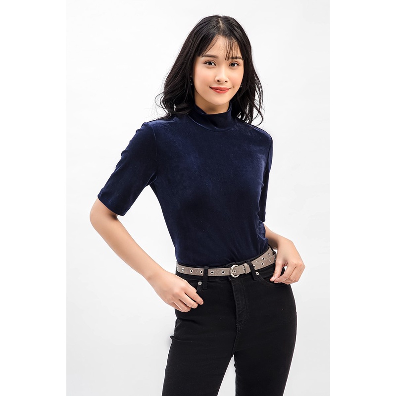 Áo kiểu nữ cổ lọ vải nhung thời thượng , trang nhã, hiện đại Freelancer - FWBL21SS38L