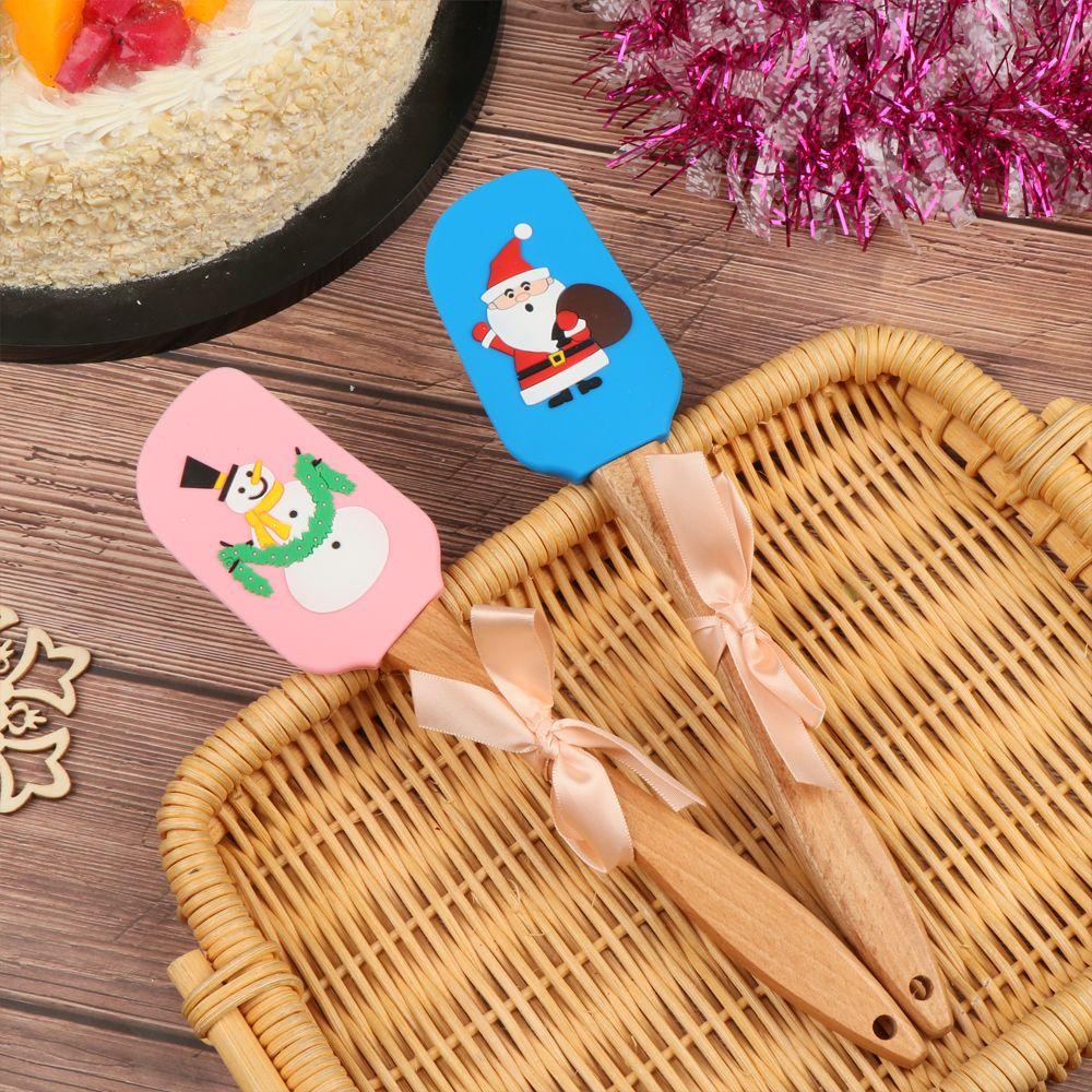 CONOPERY Dụng Cụ Trộn Bột Làm Bánh Bằng Silicone Họa Tiết Giáng Sinh