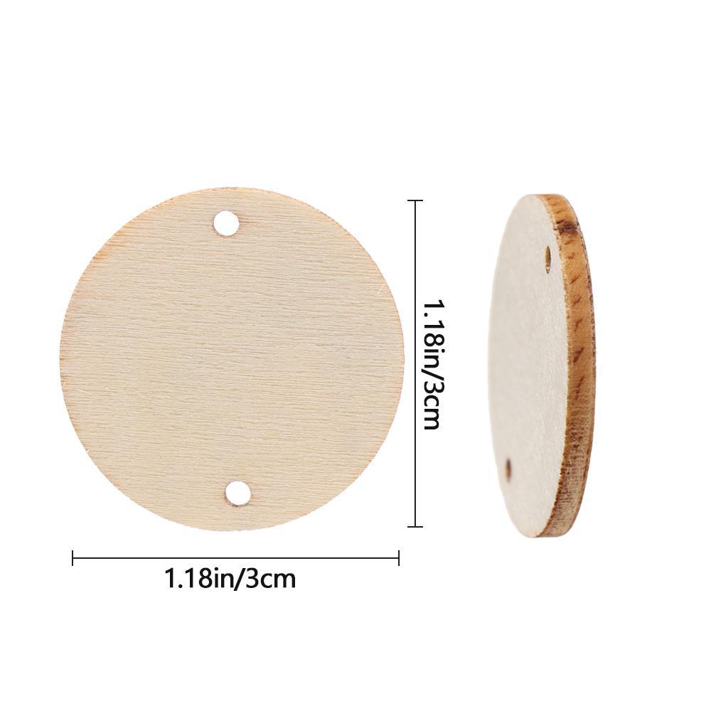 LANSEL Set 50 Thẻ Gỗ Tròn / Ngôi Sao / Trái Tim / Hình Tròn Có Lỗ Kẹp