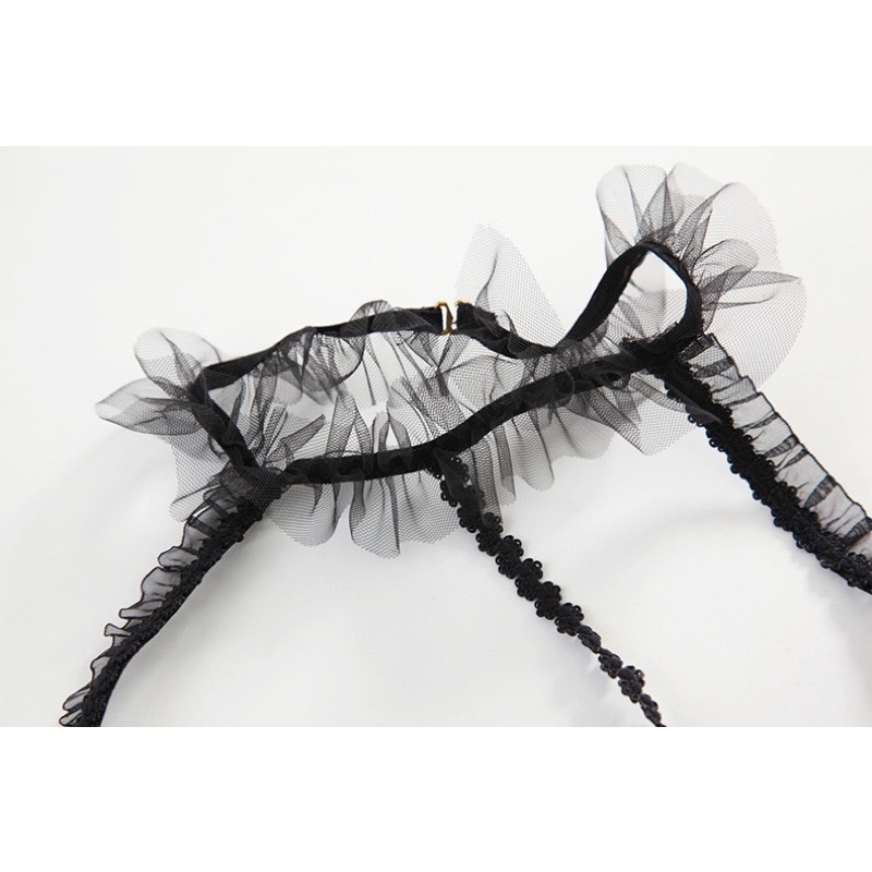 Nội Y Ren Viền Hoa Cao Cấp Gợi Cảm Với Đai Eo Garter • Nội Y Mặc Nhà Quyến Rũ • Cosplay Sexy • QR501