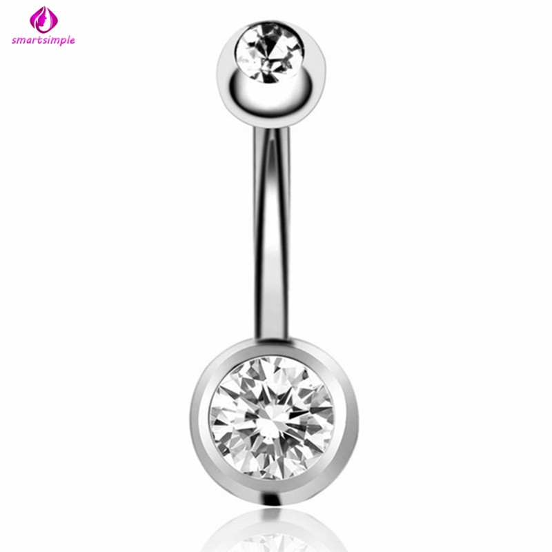 Bộ 4 Khuyên Rốn Bằng Thép Không Gỉ Đính Đá Xinh Xắn