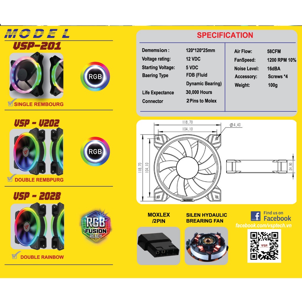 Quạt case máy tính RGB