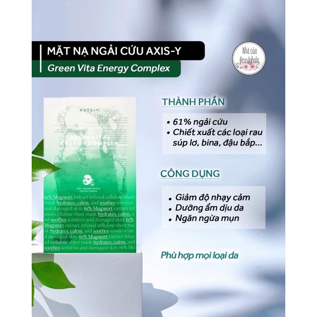 Mặt nạ AXIS-Y Green Vita Energy Complex Sheet Mask