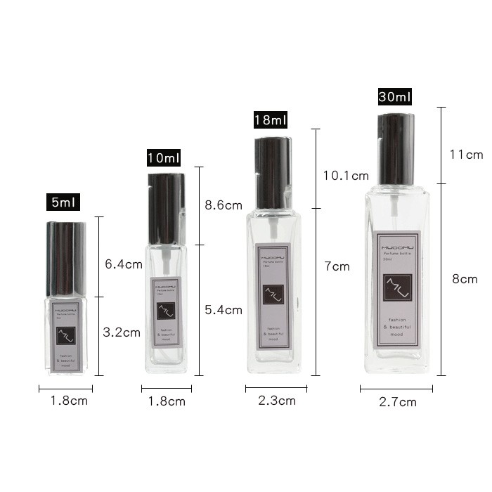 Lọ Chiết/ Chai Chiết Nước Hoa, Dung Dịch Hình Trụ Vuông Dạng Xịt 5ml - 10ml (LOẠI THỦY TINH) | BigBuy360 - bigbuy360.vn