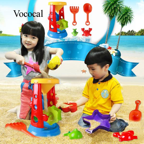 5x Kids Sand Game Toys Shovels Rake Hourglass Bucket Kids Beach Pretend Playset