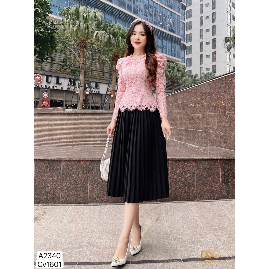 Áo ren hồng thiết kế A2340 - DOLCE VIVA COLLECTION (có video)