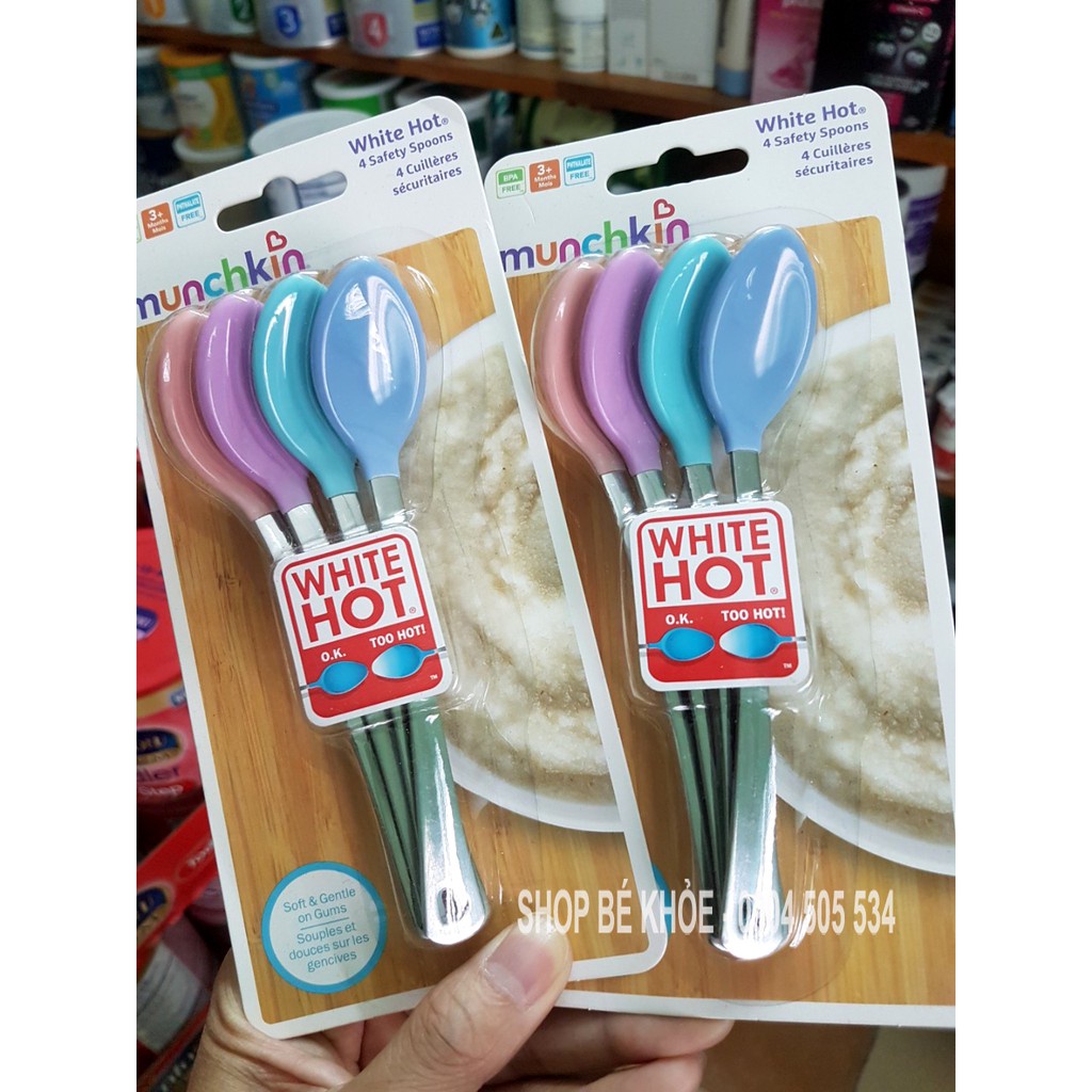 Thìa ăn dặm báo nóng Munchkin cho bé - Thìa báo nóng Munchkin Mỹ nguyên set