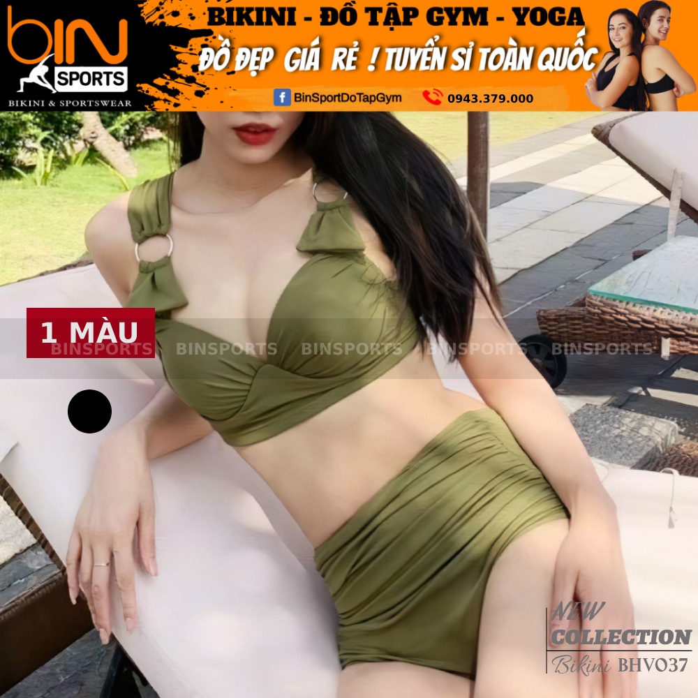Bikini Nữ Hai Mảnh Cạp Cao Nhiều Màu Freesize Bin Sports BHV037