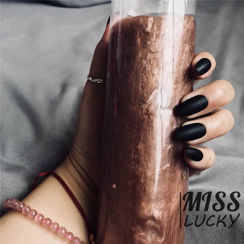 Set 24 móng tay giả nghệ thuật màu đen thời trang dành cho nữ