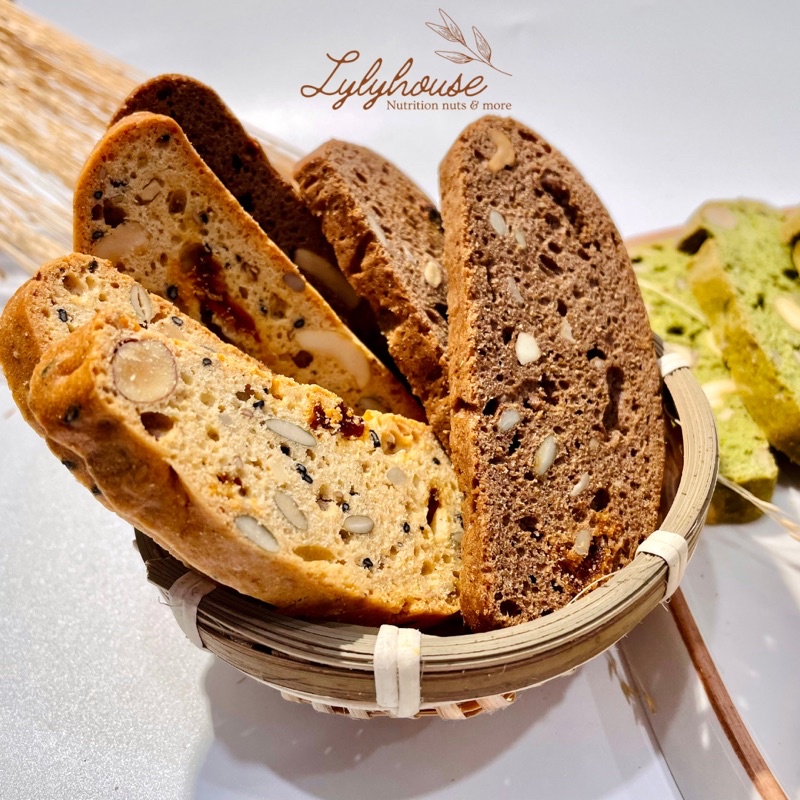 BISCOTTI nguyên cám 3 vị - Bánh ngũ cốc ăn kiêng không đường
