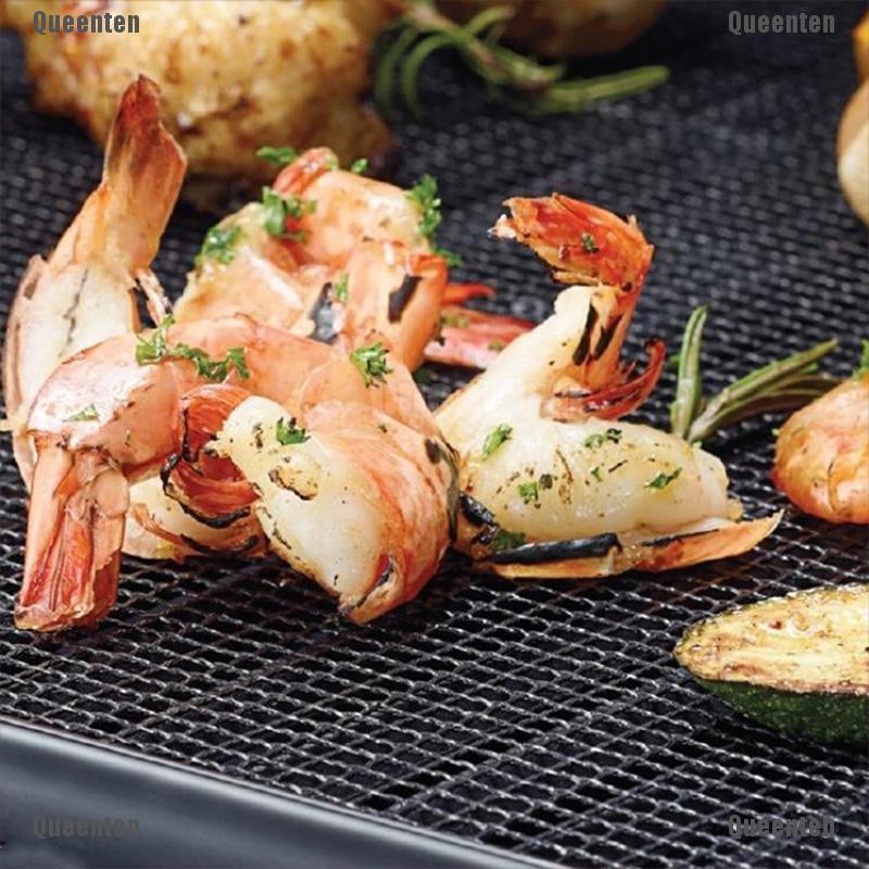 ★Tấm Lưới Chống Dính Màu Đen Để Nướng BBQ Tiện Dụng