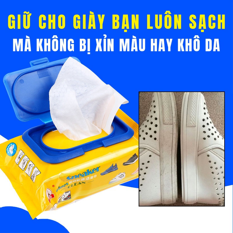 Giấy ướt lau giày khăn giấy lau giày gói 30 tờ chuyên dụng Sneaker siêu sạch GL01
