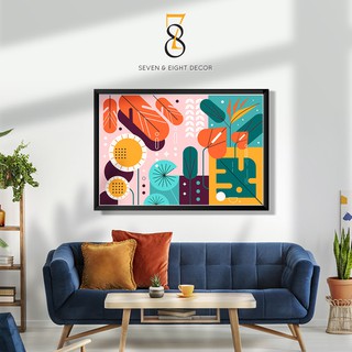 Tranh Canvas | Tranh Trừu Tượng Phong Cách Geometric 1FHABS002 | Tranh Căng Khung Cao Cấp | Tặng Kèm Đinh Đa Năng