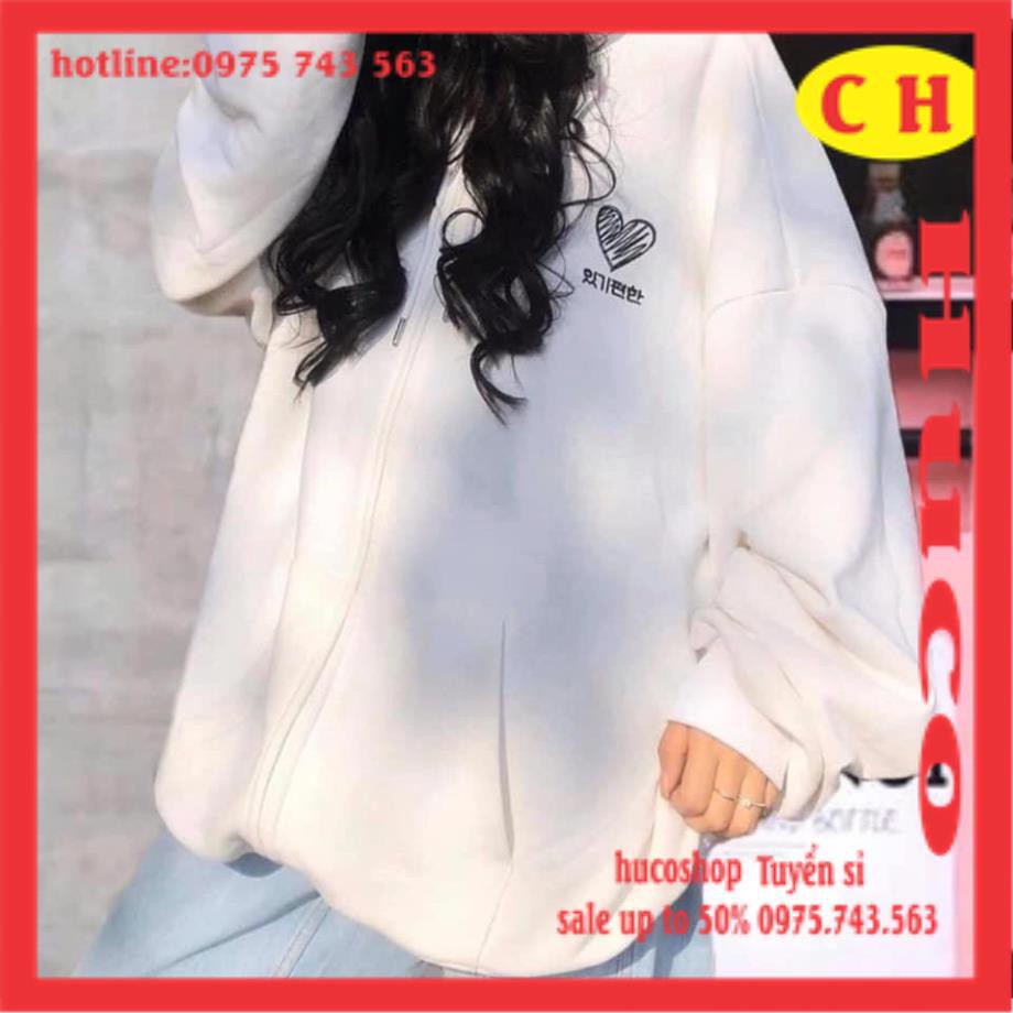 Áo khoác hoodie - Áo nỉ khóa tim love chất nỉ nhẹ form rộng nam nữ unisex freesize giá rẻ ulzzang