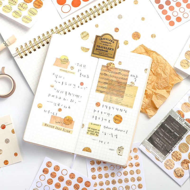 Combo 03 miếng dot sticker dán sổ chấm tròn to nhiều họa tiết dùng dán trang trí sketchbook/ tập vở/ nhật ký - VP029