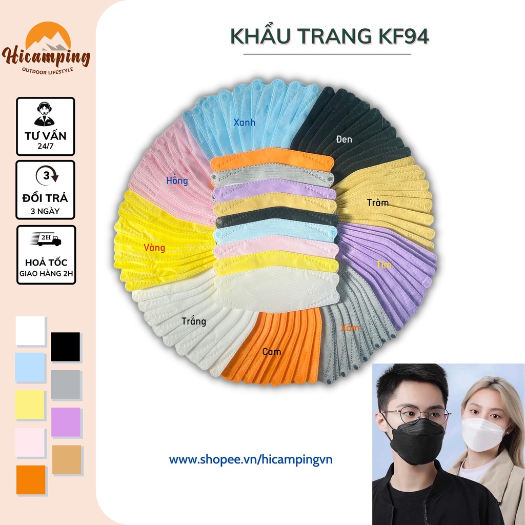 Combo 10 cái khẩu trang KF94 ,khẩu trang 4d, theo tiêu chuẩn Hàn Quốc