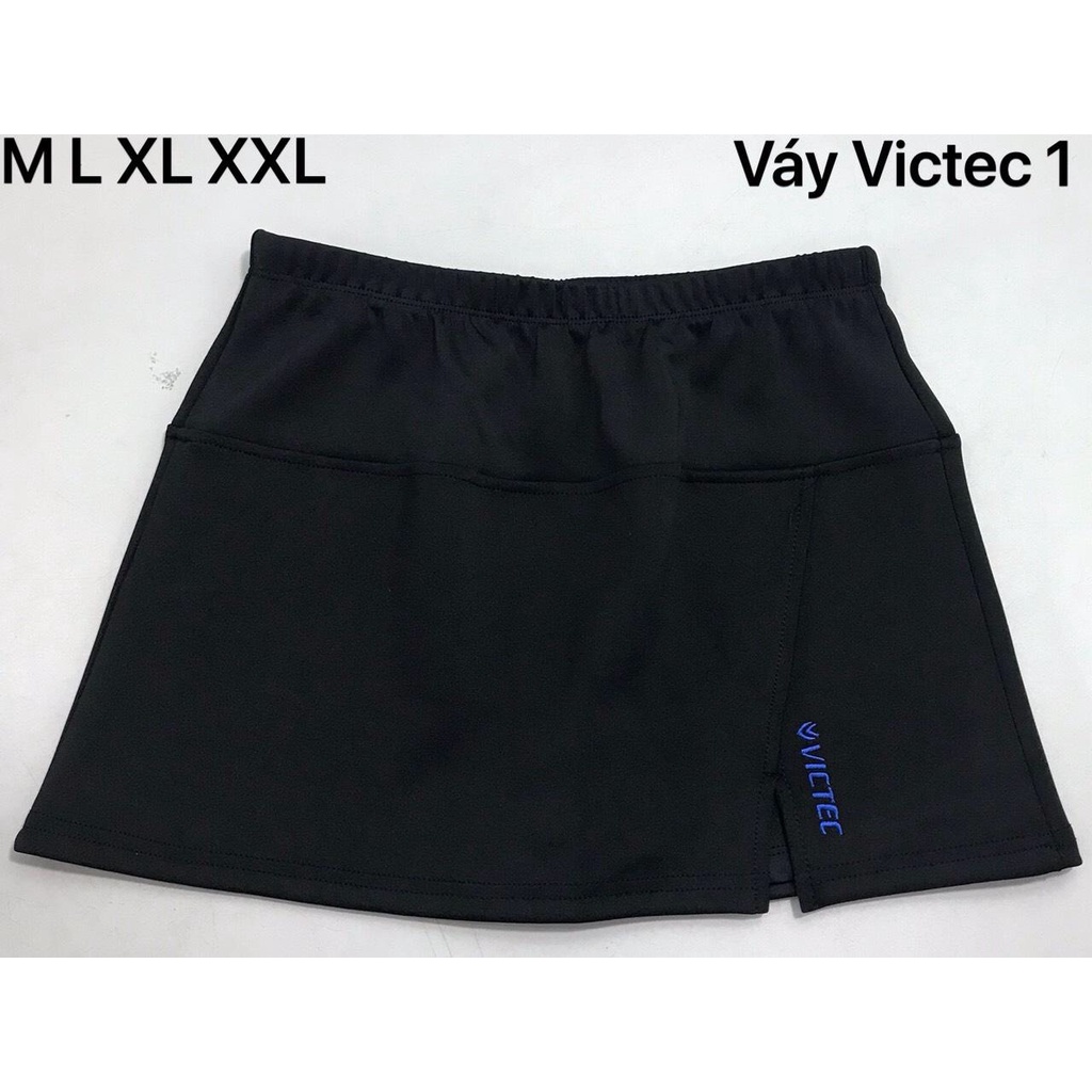 Váy thể thao cầu lông nữ Victec có lót trong họa tiết chữ-GG Store145