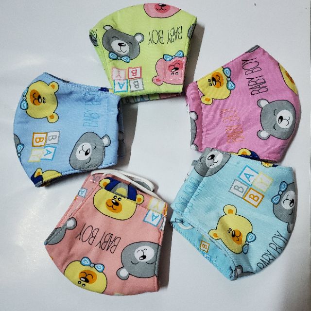 set 5 khẩu trang 2 lớp vải dày đẹp