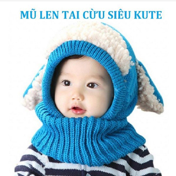 [HOT NEW] MŨ LEN TAI CỪU CÓ CỔ SIÊU ẤM DÀNH TẶNG CHO BÉ YÊU