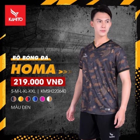 Bộ quần áo bóng đá Kamito HOMA - Nâu/Đen