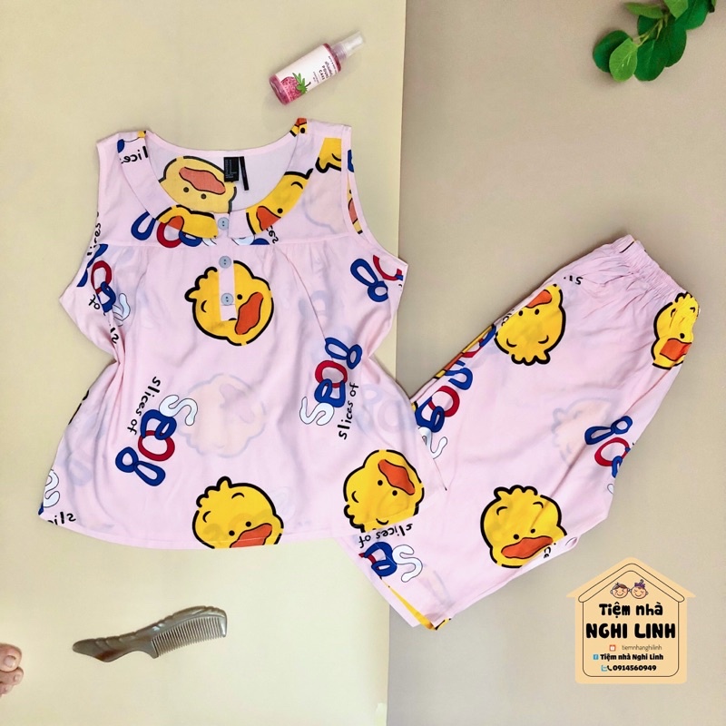 [ MOM ] Đồ bộ tole lanh quần lửng không tay bâu sen nhỏ (40 -73kg) | BigBuy360 - bigbuy360.vn