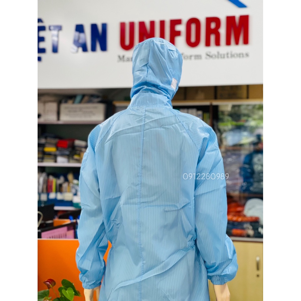 Áo liền quần liền nón chống bụi, chống tĩnh điện _ Hình chụp thật