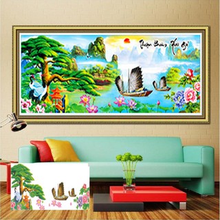 Tranh đính đá Thuận Buồm Xuôi Gió KT 194*75cm