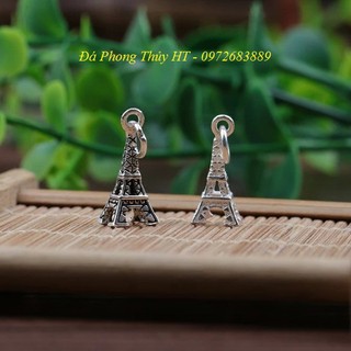 Charm bạc tháp eiffel xi đen