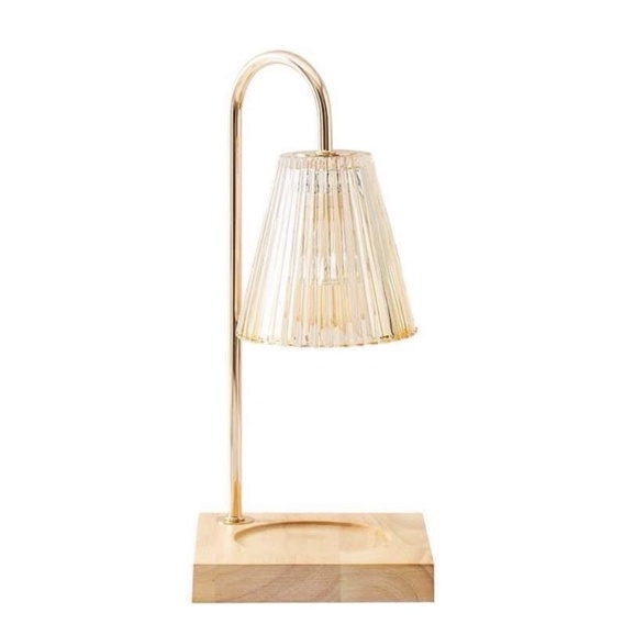 Đèn đốt nến thơm đế gỗ , chụp thuỷ tinh cho nến 1 bấc, bbwvn
