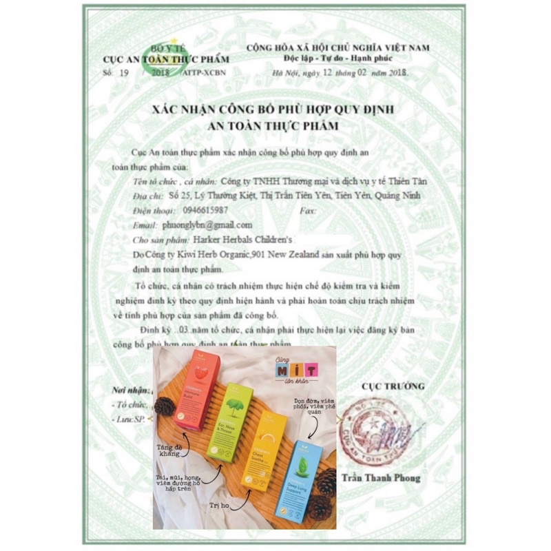 Siro tăng đề kháng Harker Herbals Children's Vira Guard cho bé