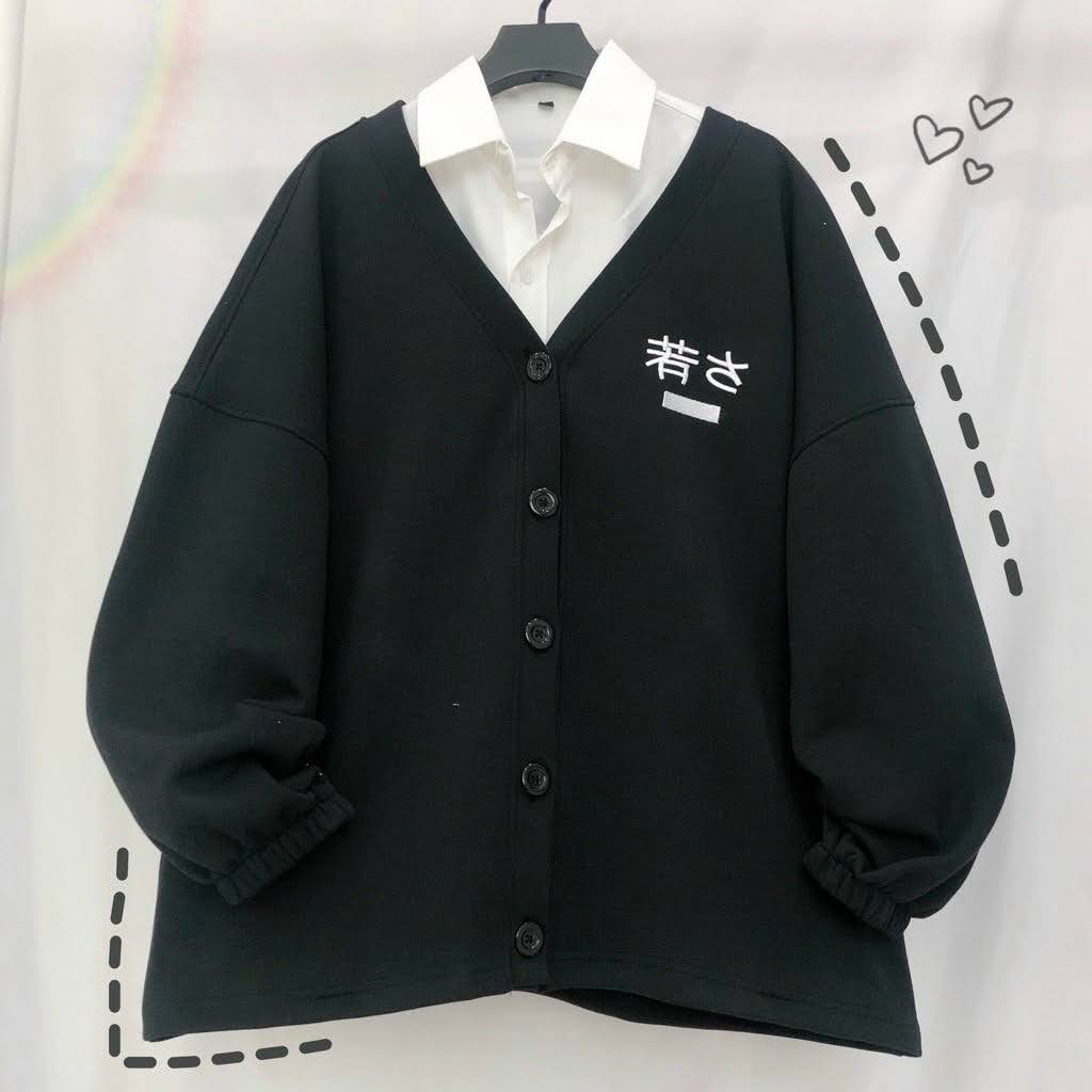 Áo khoác Cardigan Thêu Chữ Hàn Mẫu Mới Hot Hit | BigBuy360 - bigbuy360.vn