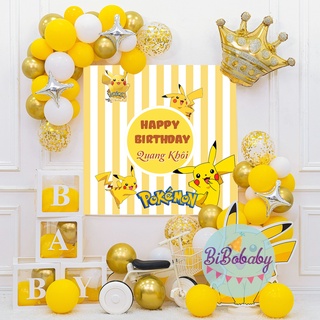 Sét bóng trang trí sinh nhật cho bé trai, bé gái chủ đề Pokemon, pikachu - BiBo baby