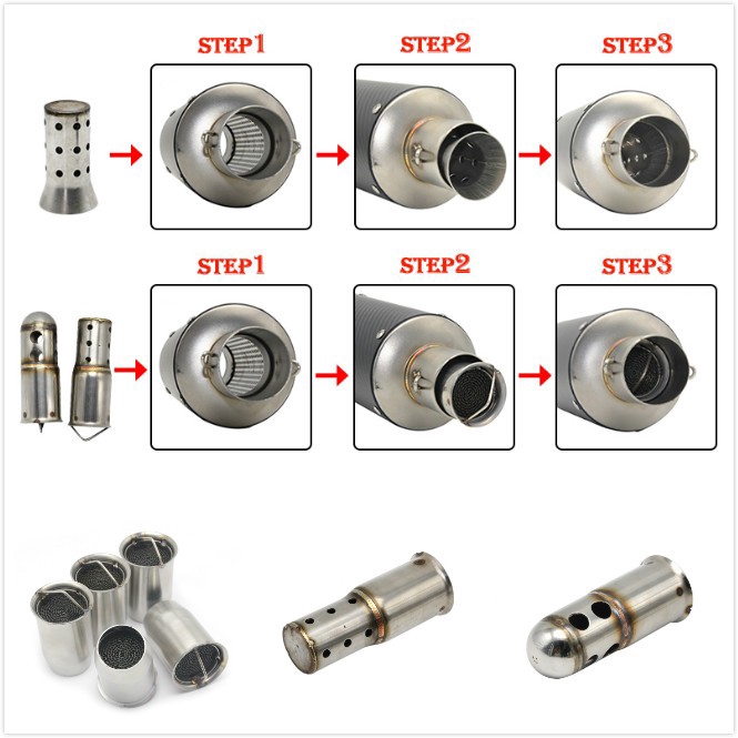 Bộ giảm thanh ống xả xe máy 51mm Bộ giảm thanh khử tiếng ồn DB Killer