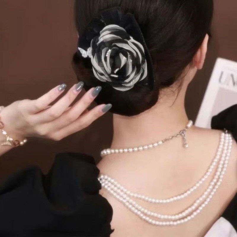 Kẹp Tóc Vải Lưới Thắt Nơ Xinh Xắn Ngọt Ngào Cho Bạn Gái