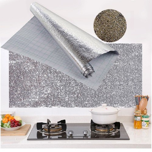 Cuộn Giấy Bạc Chống Thấm, cách nhiệt Dán Nhà Bếp, Tủ, Kệ Đa năng 50g (2M X 60CM) - (3M X 6CM), giấy bạc dán bếp