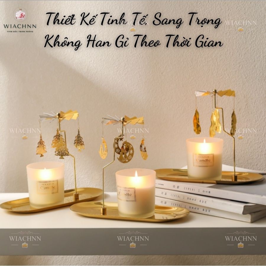 Set Phụ Kiện Chong Chóng Nến Thơm + Khay Lớn Màu Vàng Nhiều Mẫu Cao Cấp (Phụ Kiện Nến Thơm) CC1