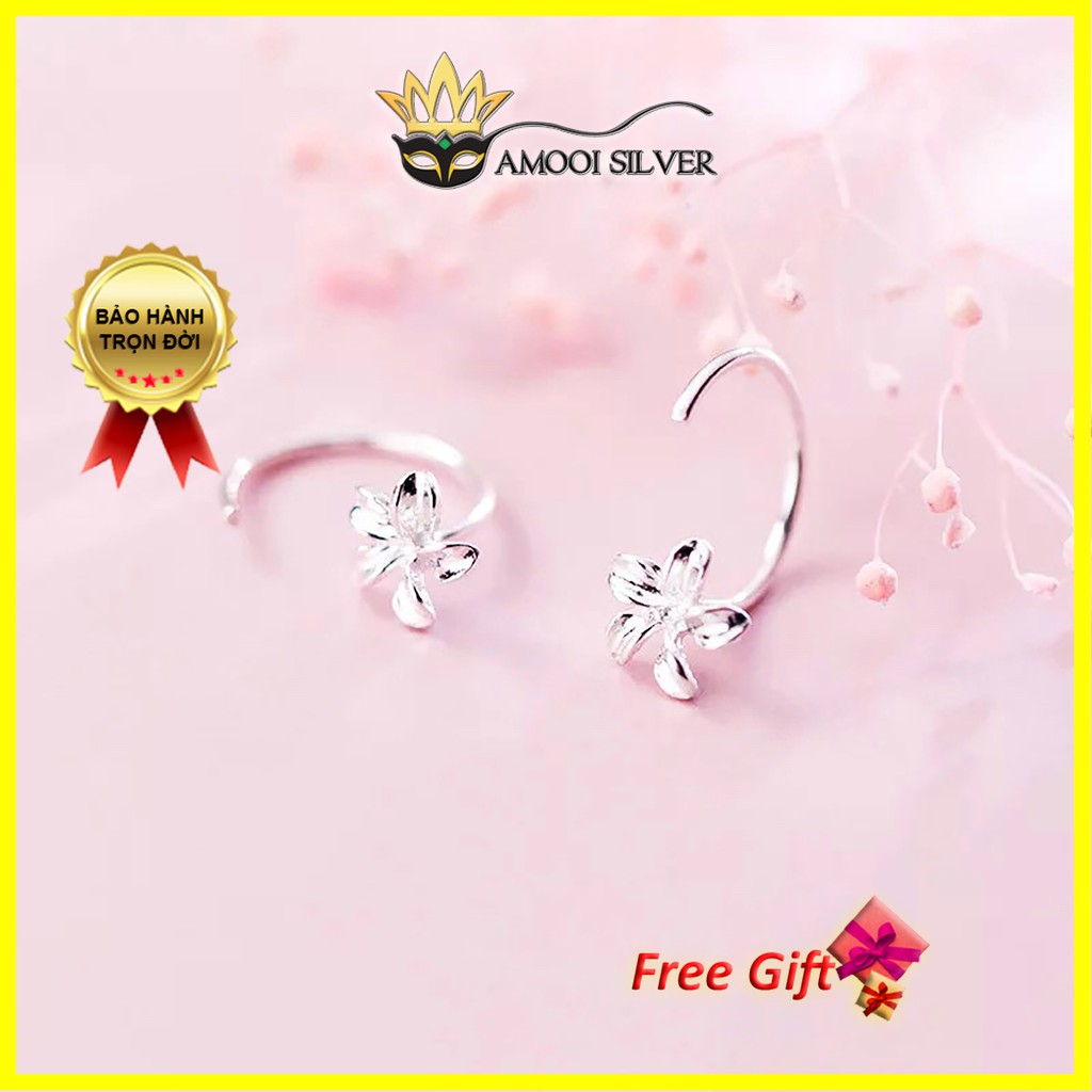 [Mã BMLT35 giảm đến 35K đơn 99K] Bông tai bạc S925 hoa móc - Amooi Silver AB80