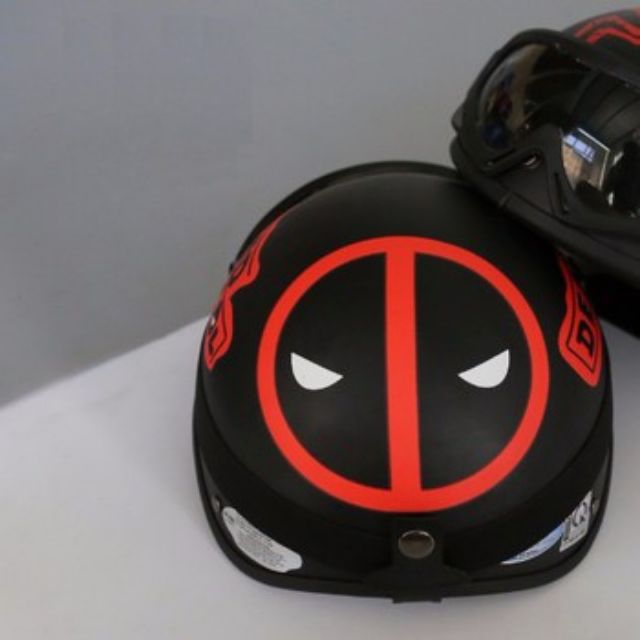 Nón bảo hiểm 1/2 đầu deadpool - nón bảo hiểm deadpool - mũ bảo hiểm nữa đầu deadpool