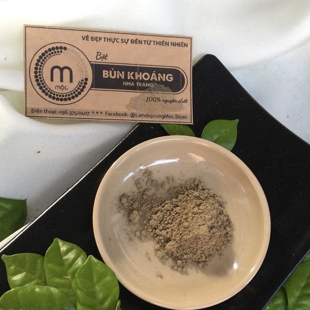 Bột mặt nạ bùn khoáng Nha Trang MỘC - hút bã nhờn, se khít lỗ chân lông, giúp da trắng hồng chai 100/200ml handmade