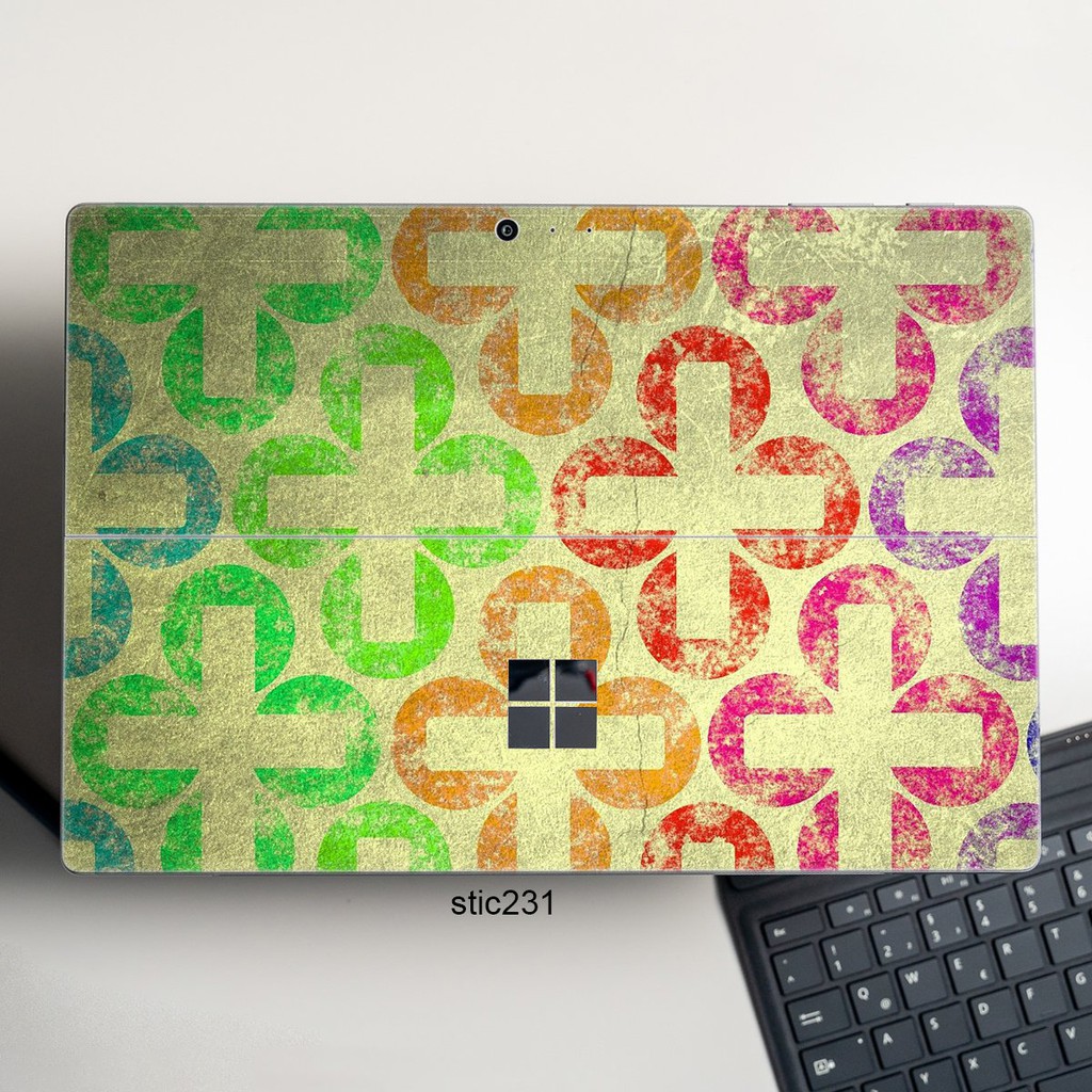 Skin dán hình Hoa văn sticker x37 cho Surface 3 10.8; Go, Go 2, Go 3; Pro 2 3 4 5 6 7 8 9 X