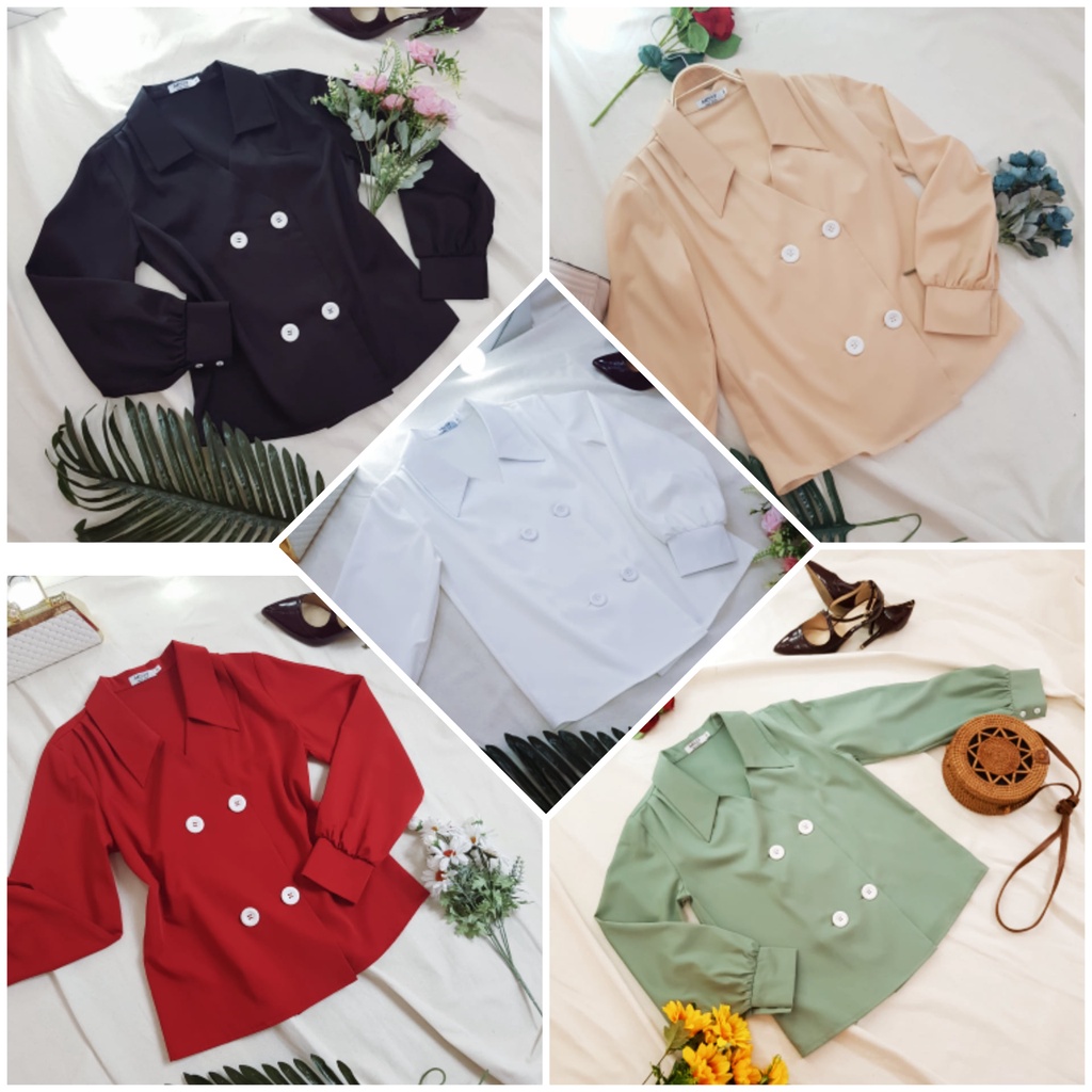 Áo Sơ Mi Nữ Tay Dài Cổ Vest Chất Chéo Y Sang Xịn Mịn Thoitrangnuboutique ( Kèm Ảnh Thật Và Clip)