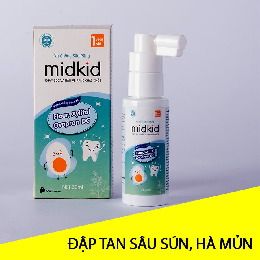 Xịt Chống Sâu Răng,Kem Đánh răng Dạng Xịt Midkid Vệ Sinh Bảo Vệ Răng Miệng Nướu Lưỡi Cho Bé