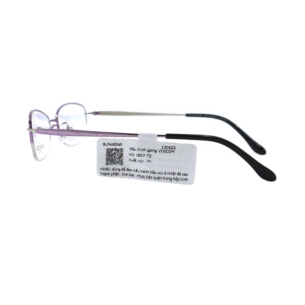 Gọng kính nam nữ thời trang Vigcom VG1807 T2 nhiều màu chính hãng, thiết kế dễ đeo bảo vệ mắt