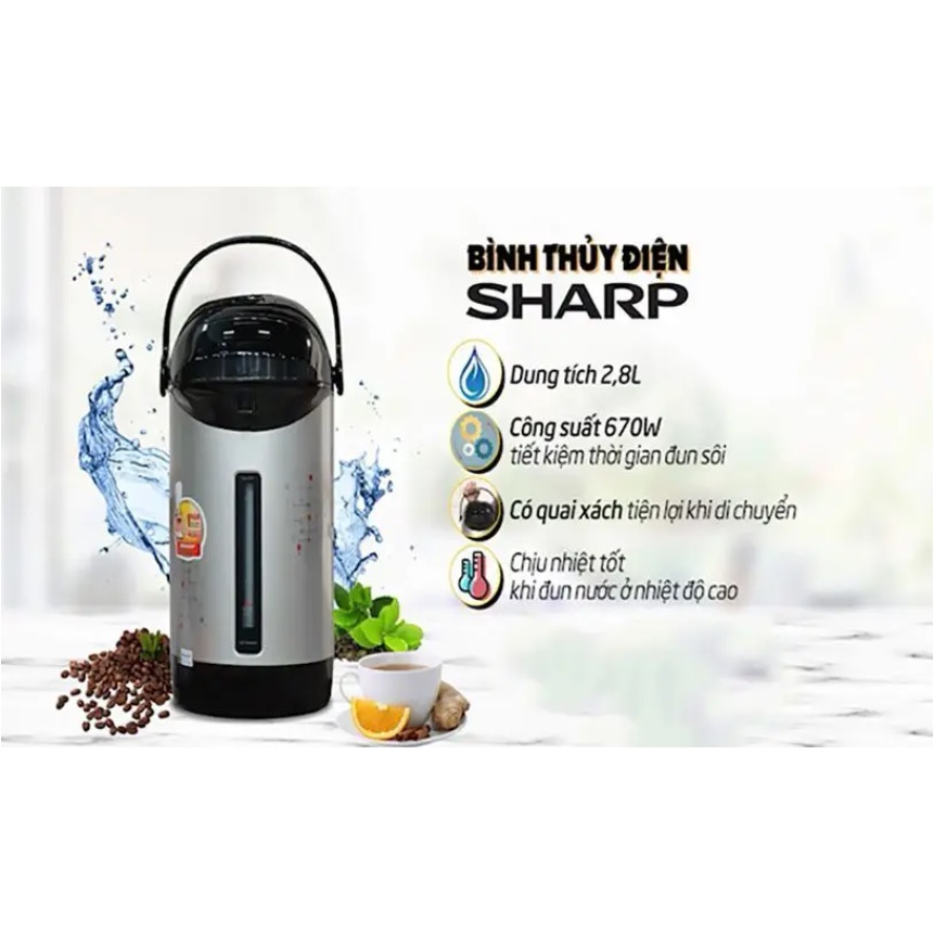 - Bình thủy điện Sharp KP-B28SV-SC/OC-Hàng Chính Hãng
