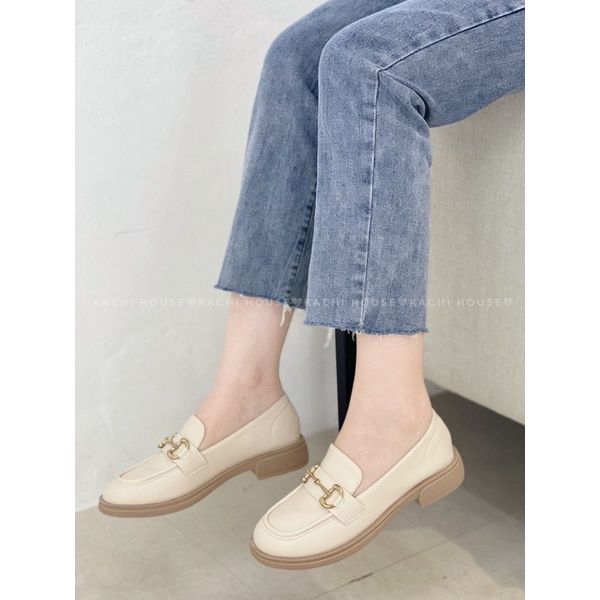 GIÀY búp bê mũi tròn xích vàng 6668-3- Kachi House