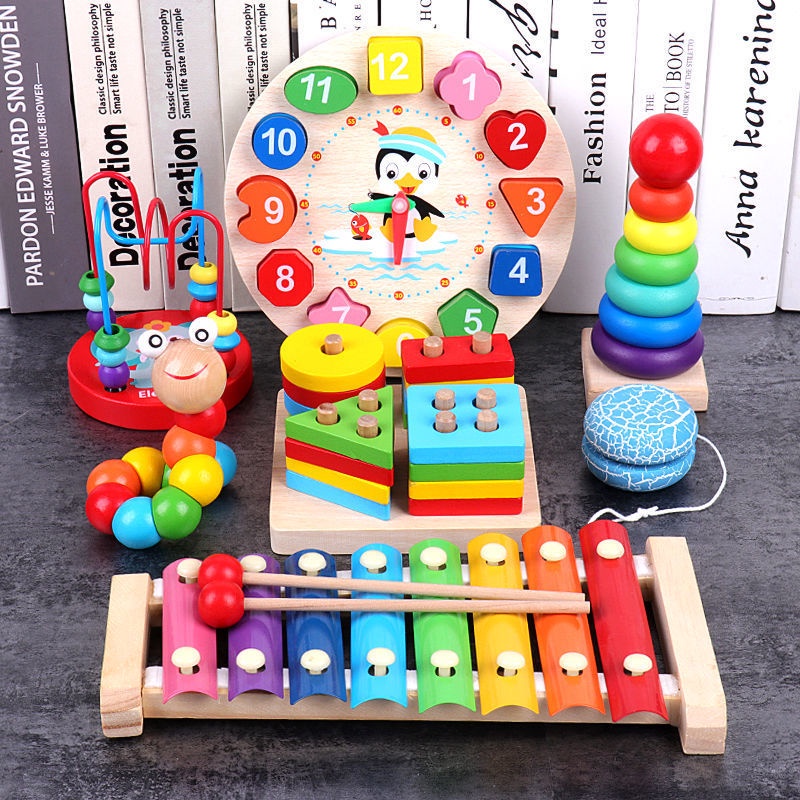 Đồ chơi giáo dục bằng gỗ cho trẻ em Khối xây dựng Montessori Đồ chơi học tập sớm cho bé