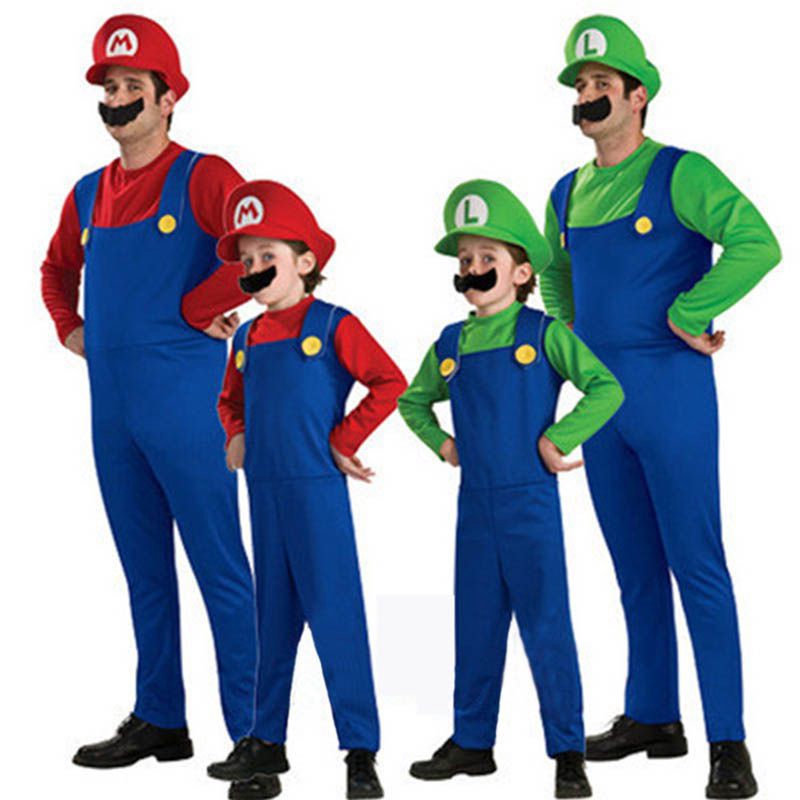 Bộ trang phục hóa trang nhân vật Luigi Mario dễ thương cho người lớn và trẻ em