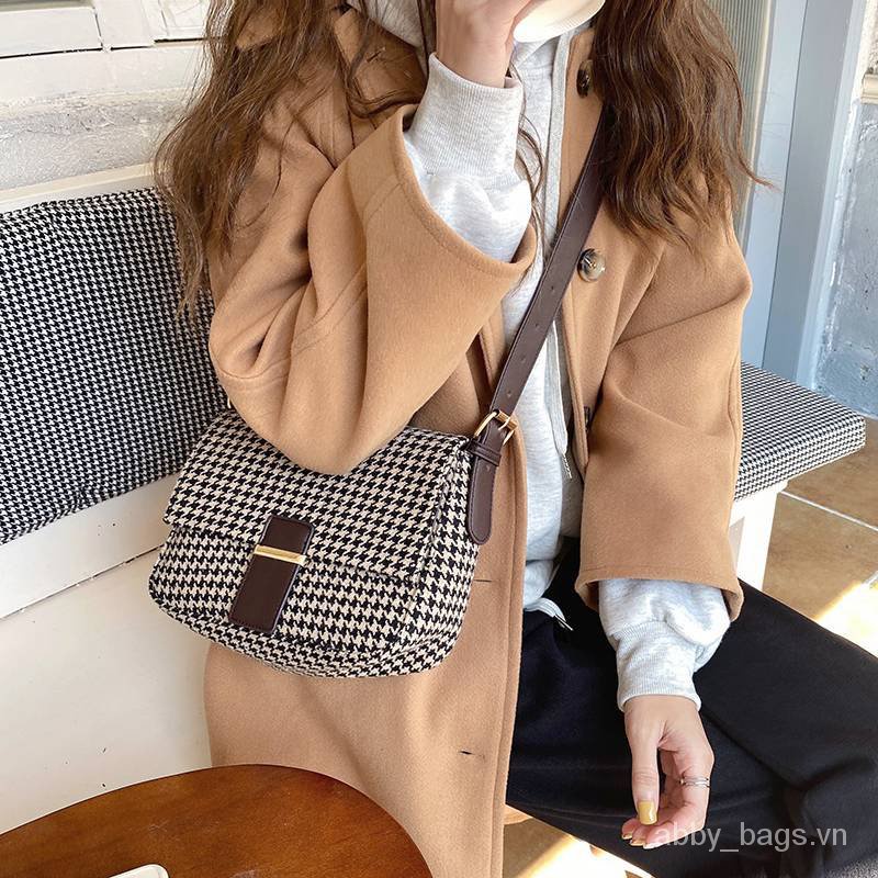 Túi Đeo Chéo Dạng Hộp Vuông 00165 Họa Tiết Ca Rô Thời Trang Cho Nữ